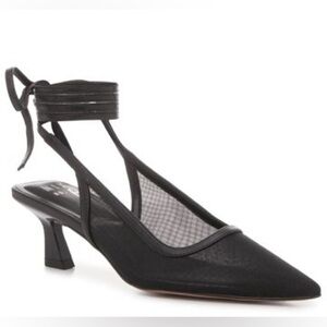 Mix No.6 Black Mesh Kitten Heels